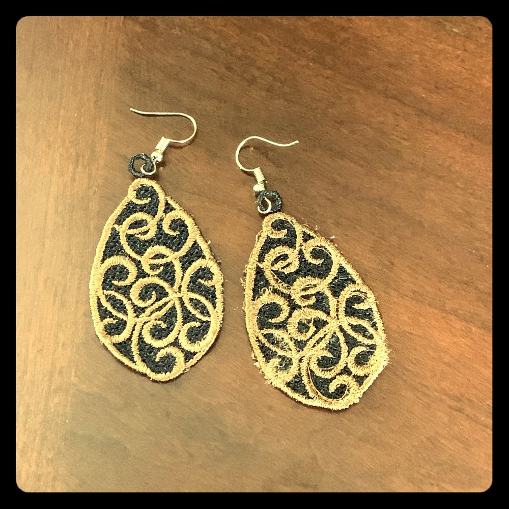 Handmade embroidered earrings